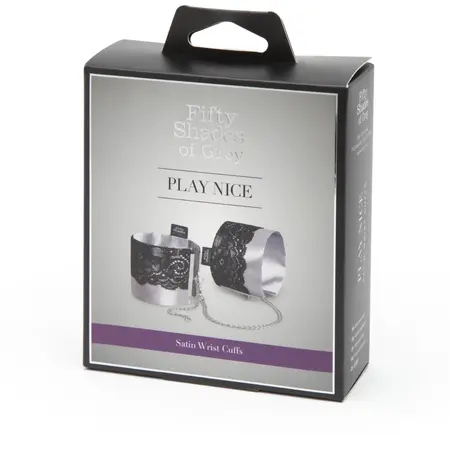 Fifty Shades of Grey Play Nice Satin Wrist Cuffs Adjustable Black