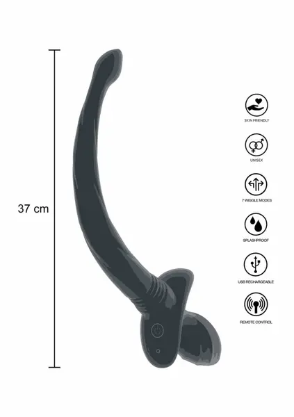 Taboom Puppy Play Wiggle Tail Silicone Remote-Controlled Black M