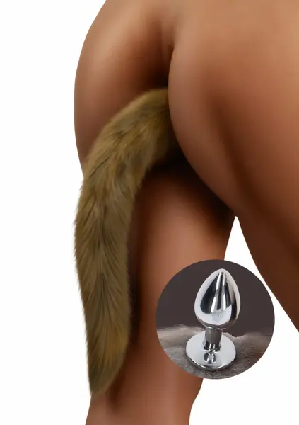 TABOOM Foxtail Plug Silver - Aluminum Model with Faux Fur Tail
