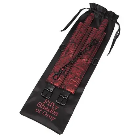 Fifty Shades of Grey Sweet Anticipation Adjustable Wrist Cuffs Black-Red