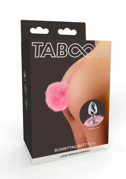 TABOOM Bunnytail Plug Pink - Aluminum Model with Faux Tail, Small Size