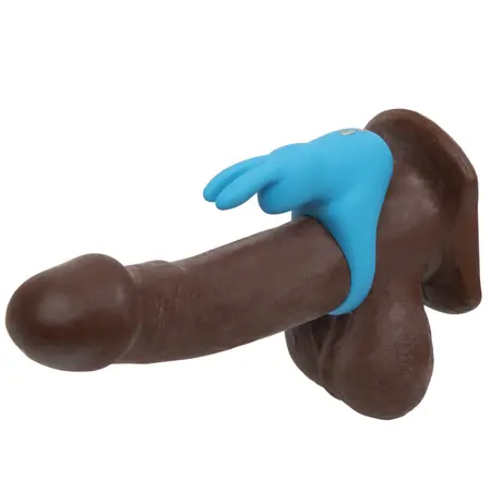 Happy Rabbit Rechargeable Blue Vibrating Ring with Dual Stimulating Ears