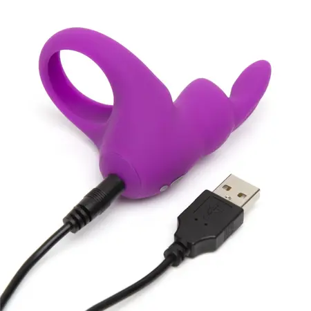 Happy Rabbit Rechargeable Vibrating Intimate Ring Pink Silicone
