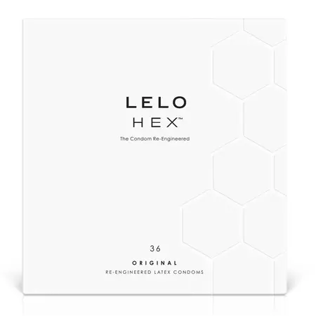 LELO HEX Original 36-Pack Condoms - Hexagonal Structure, Standard Size