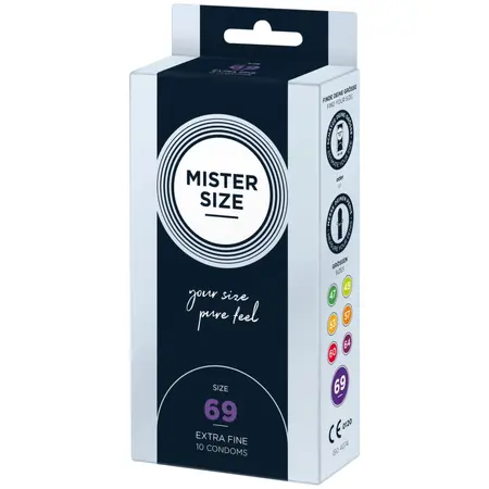 Mister Size 69 mm Condoms 10-Pack - Tailored Comfort, Extra Large Fit