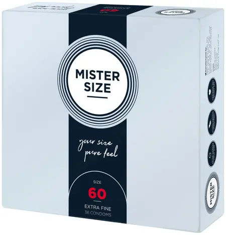 Mister Size 60 mm Condoms 36-Pack - Tailored Comfort & Secure Fit