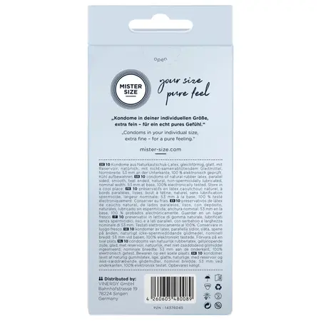 Mister Size 53 mm Condoms 10-Pack - Tailored Comfort & Secure Fit