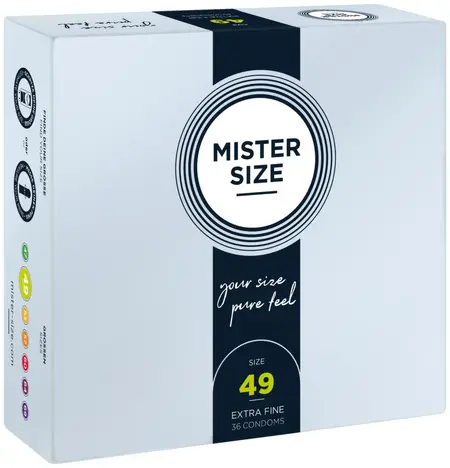 Mister Size 49 mm Condoms 36-Pack - Tailored Fit, Ultra-Thin Latex