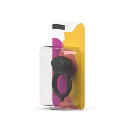 B Swish Bcharmed Basic Wave Black - Silicone Stimulation Ring 5-Mode