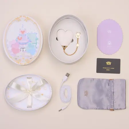 ZALO Baby Heart Vanilla White App-Controlled Massager, 18K Gold Accent