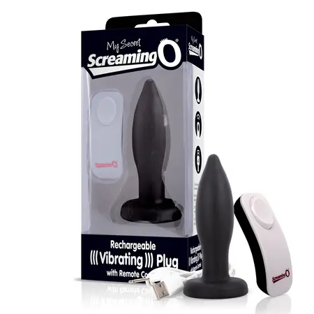 Screaming O Charged Remote Plug Black - Rechargeable Silicone, 4