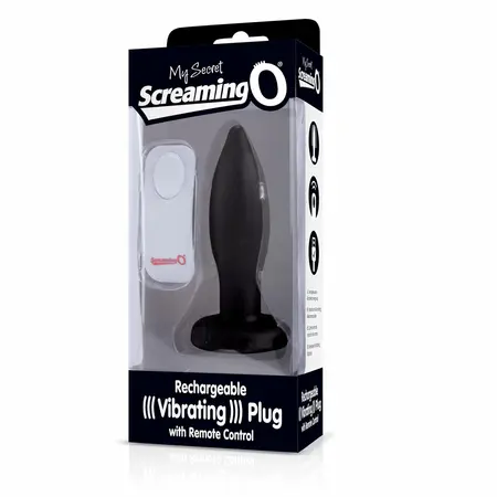 Screaming O Charged Remote Plug Black - Rechargeable Silicone, 4