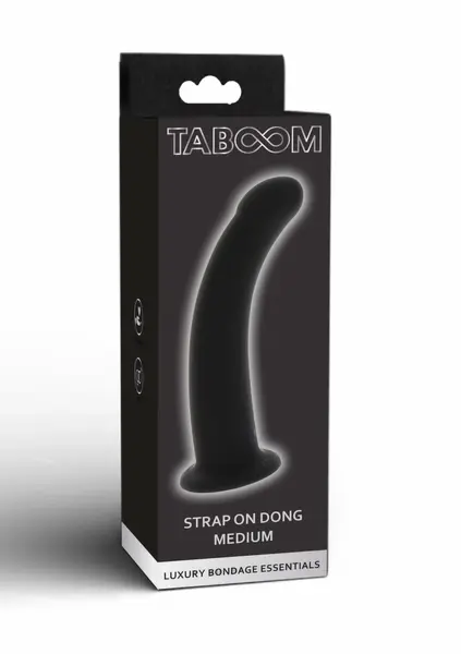 TABOOM Strap-On Dong Medium Silicone Attachment Black 17 cm