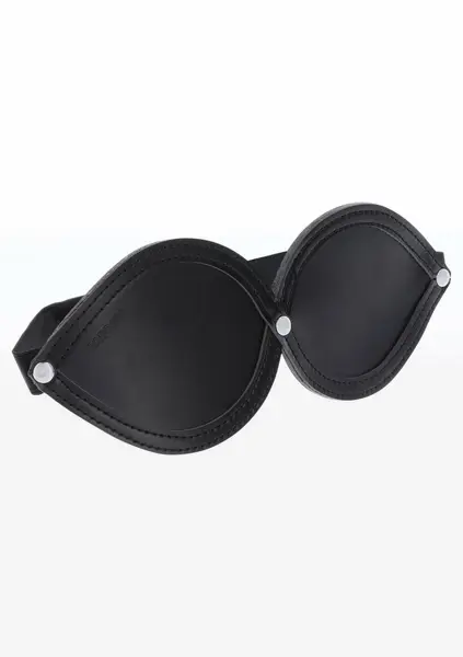 TABOOM Infinity Blindfold Vegan Leather Adjustable Black Mask