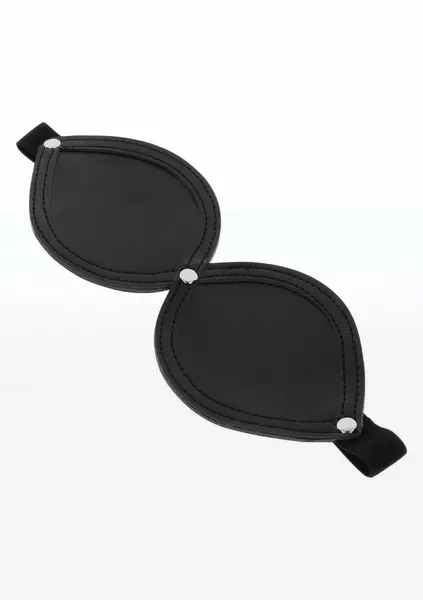 TABOOM Infinity Blindfold Vegan Leather Adjustable Black Mask