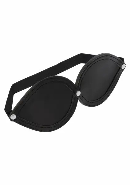 TABOOM Infinity Blindfold Vegan Leather Adjustable Black Mask