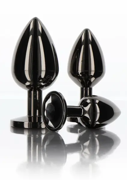 TABOOM Butt Plug With Diamond Jewel L Black Aluminium Large