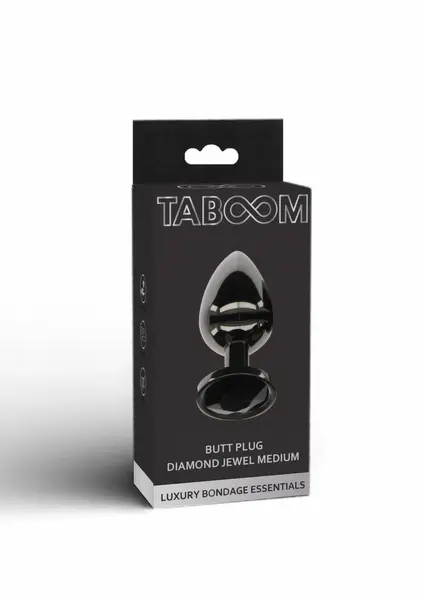 TABOOM Butt Plug With Diamond Jewel M Black Aluminium Medium