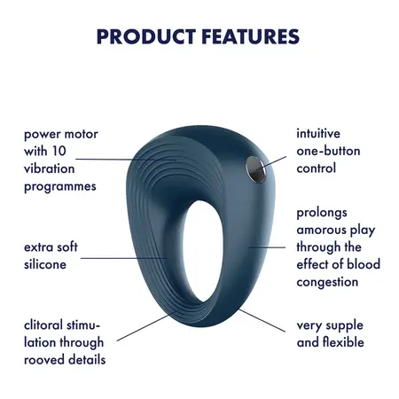 Satisfyer Power Ring Rechargeable Silicone Intimate Stimulation Ring