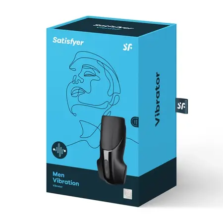 Satisfyer Men Vibration Intimate Device - 14 Modes, Rechargeable, Black