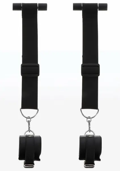 TABOOM Door Bars & Adjustable Velvet-Lined Wrist Cuffs Set Black