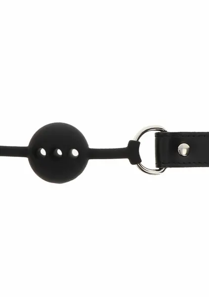 TABOOM Silicone Ball Gag Black - Adjustable Vegan Leather Strap