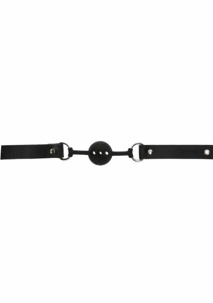 TABOOM Silicone Ball Gag Black - Adjustable Vegan Leather Strap