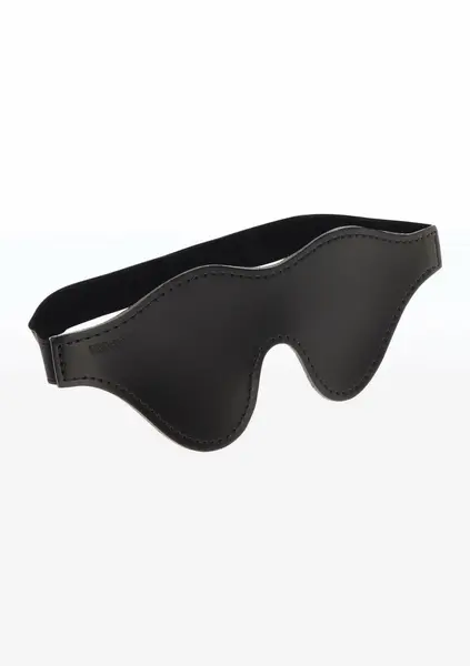 TABOOM Intense Dark Blindfold Vegan Leather Velvet Lining Black
