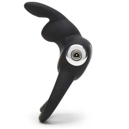 Happy Rabbit Double Silicone Intimate Ring Black, 12 Vibration Modes