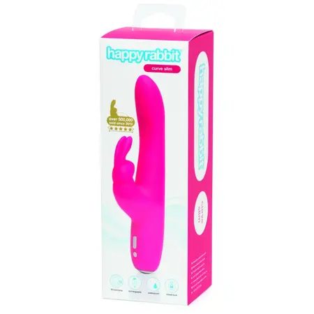 Happy Rabbit Curve Slim Pink Intimate Silicone Device USB Rechargeable