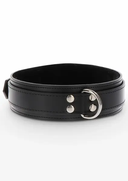 TABOOM Heavy D-Ring Collar Vegan Leather Adjustable Black