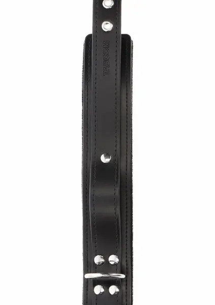 TABOOM Heavy D-Ring Collar Vegan Leather Adjustable Black