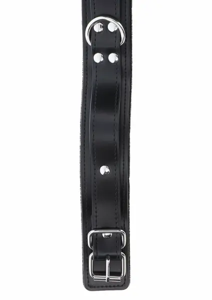 TABOOM Heavy D-Ring Collar Vegan Leather Adjustable Black