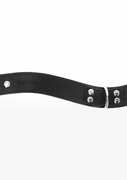 TABOOM Elegant D-Ring Collar Vegan Leather Adjustable Black