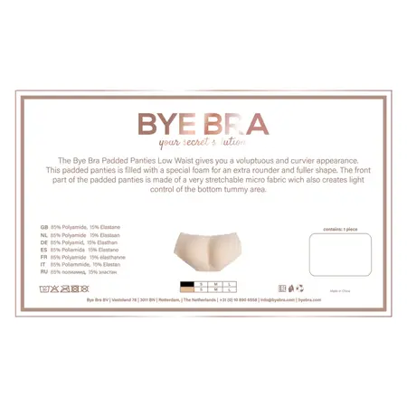 Bye Bra Low Waist Padded Panties S Nude - Shaping Underwear