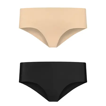 Bye Bra Invisible Hipster L 2-Pack Nude & Black Seamless Comfort