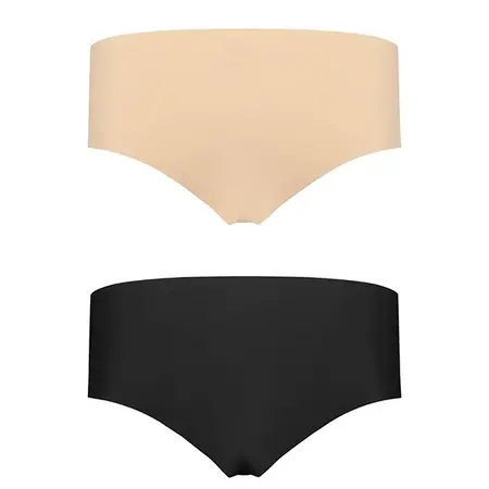 Bye Bra Invisible Hipster Set Nude & Black S - Seamless Comfort 2-Pack
