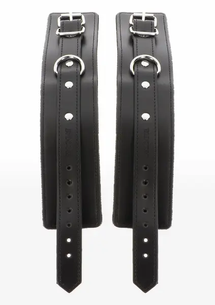 TABOOM Ankle Cuffs Vegan Leather Adjustable Black Velvet Lining