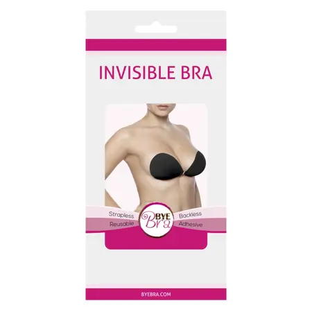 Bye Bra Invisible Adhesive Bra Cup A Black - Reusable Skin-Like Finish