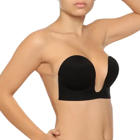 Bye Bra U-Style Support Bra Cup B Black - Adhesive, Low-Cut Solution