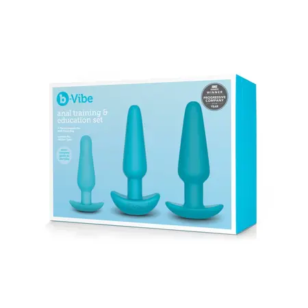 b-Vibe Anal Training & Education Set Blue - 7-Piece Silicone Kit