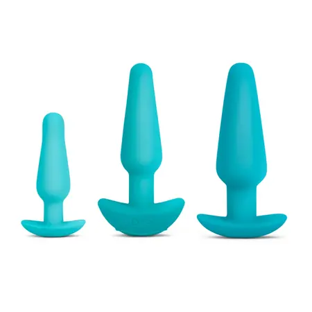 b-Vibe Anal Training & Education Set Blue - 7-Piece Silicone Kit