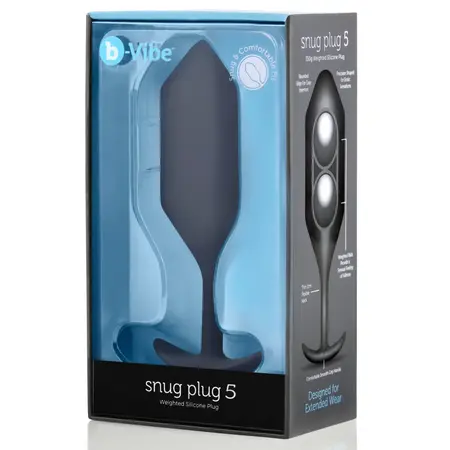 b-Vibe Snug Plug 5 Black Weighted Silicone Intimate Plug 350g 16cm