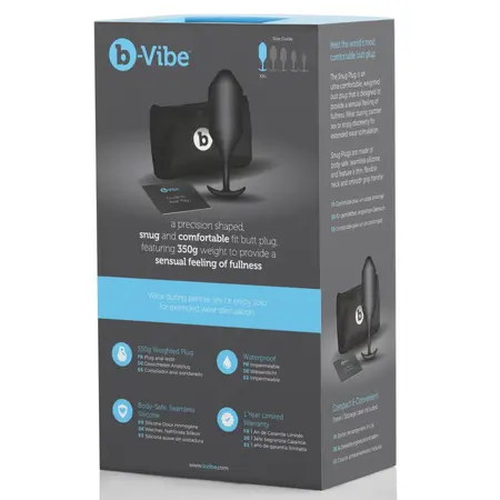 b-Vibe Snug Plug 5 Black Weighted Silicone Intimate Plug 350g 16cm