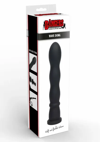 Bangers Wave Dong Easy-Lock 19 cm Silicone Attachment Black