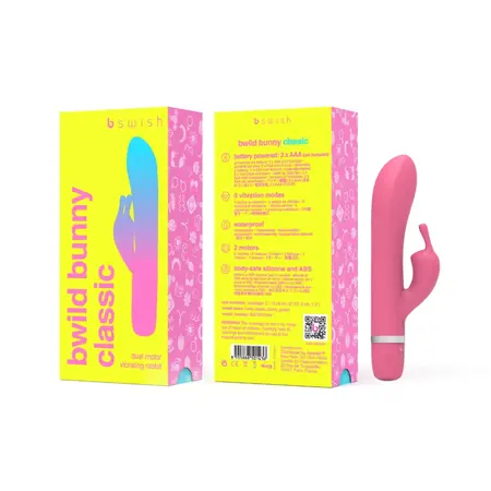 B Swish Bwild Classic Bunny Guava 5-Function Silicone Massager Pink
