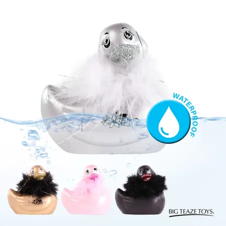 Big Teaze Toys I Rub My Duckie 2.0 Paris Massaging Duck, Silver