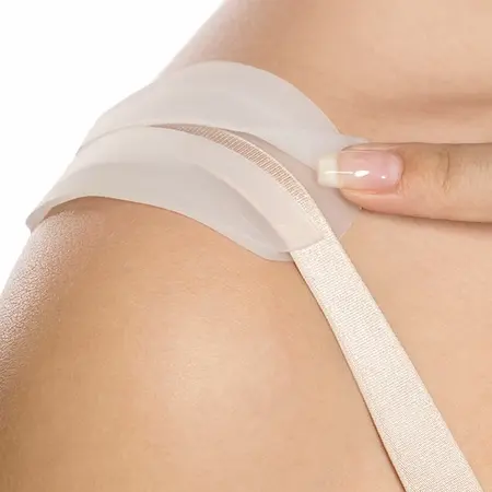 Bye Bra Cushion Strap Pads Clear Silicone Comfort Support - 1 Pair