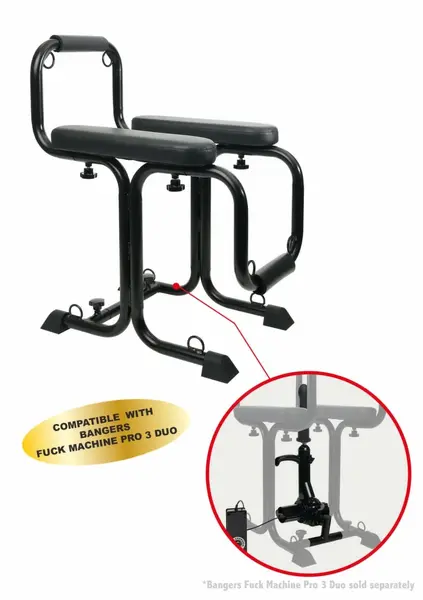 Bangers Bondage Seat with 8 Attachment Points, Padded Armrests, Black