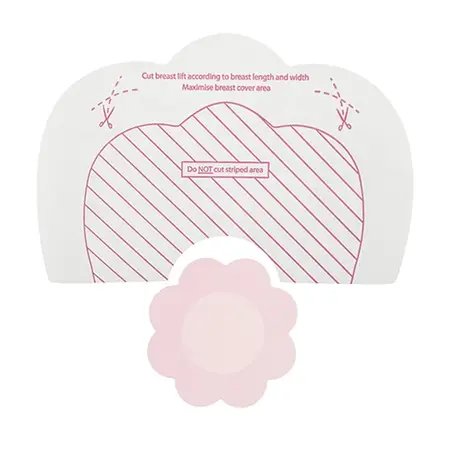 Bye Bra F-H Breast Lift Tape & Silk Covers Nude - 3 Pairs, Large Size